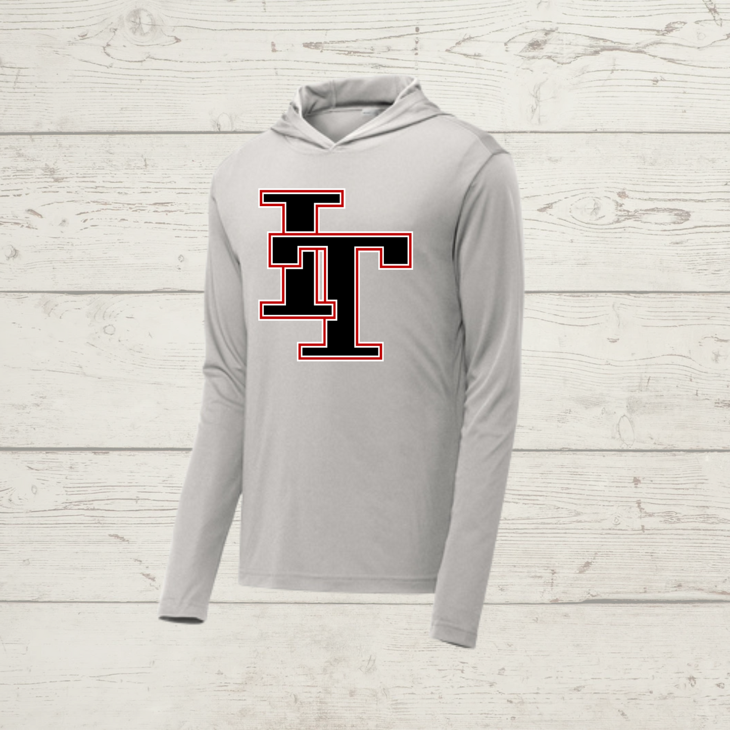 Ash Grey Hooded Pullover with Imperial Tiger Logo Design