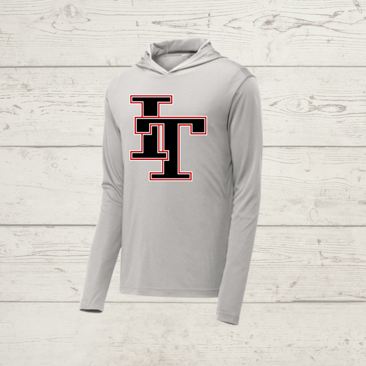 Ash Grey Hooded Pullover with Imperial Tiger Logo Design